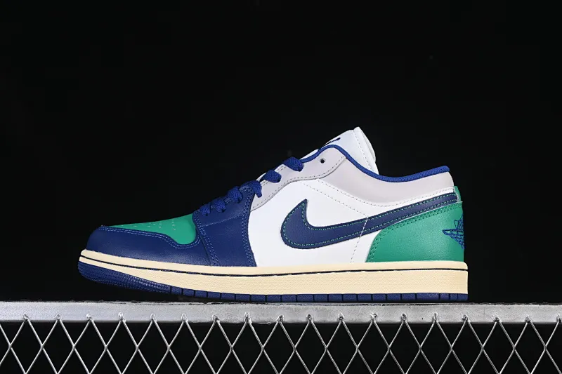 All categories Air Jordan Jordan series basketball shoes Air Jordan 1 Low G version pure original Air Jordan 1 Low AJ1 Joe 1 blue and green color matching low-top cultural casual sneakers 553558-147